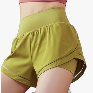 Lime Green Yoga / Running+Bike Shorts by Zasuwa